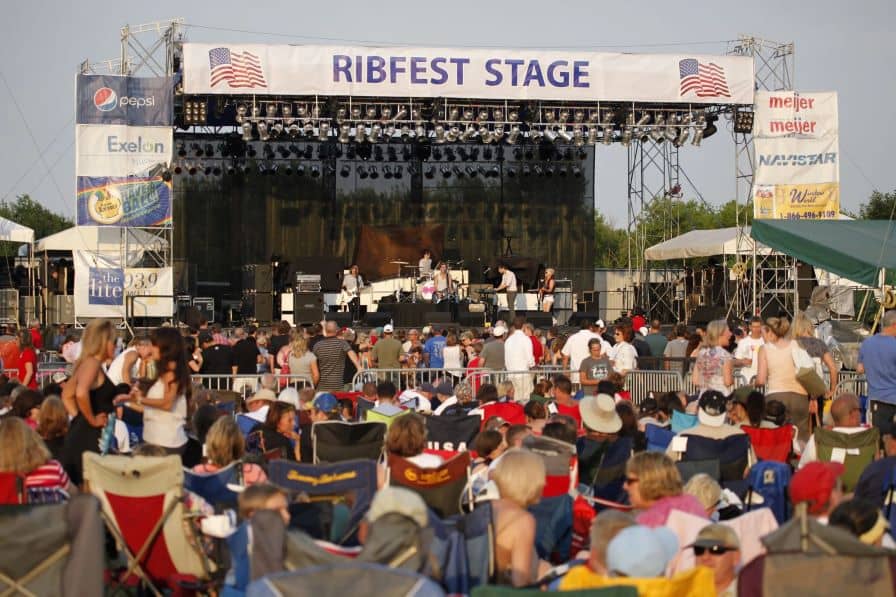 Photo of the music stage at Ribfest, Naperville